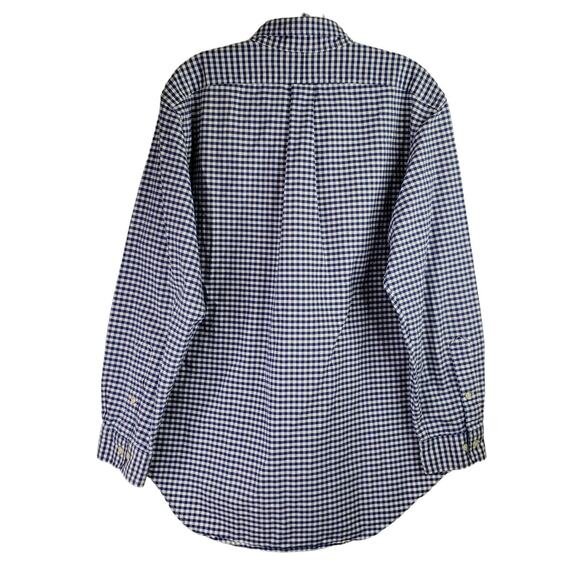 Polo Ralph Lauren Shirt Oxford Mens Medium 16 Blue Gingham Check LS Button Down - Picture 3 of 10